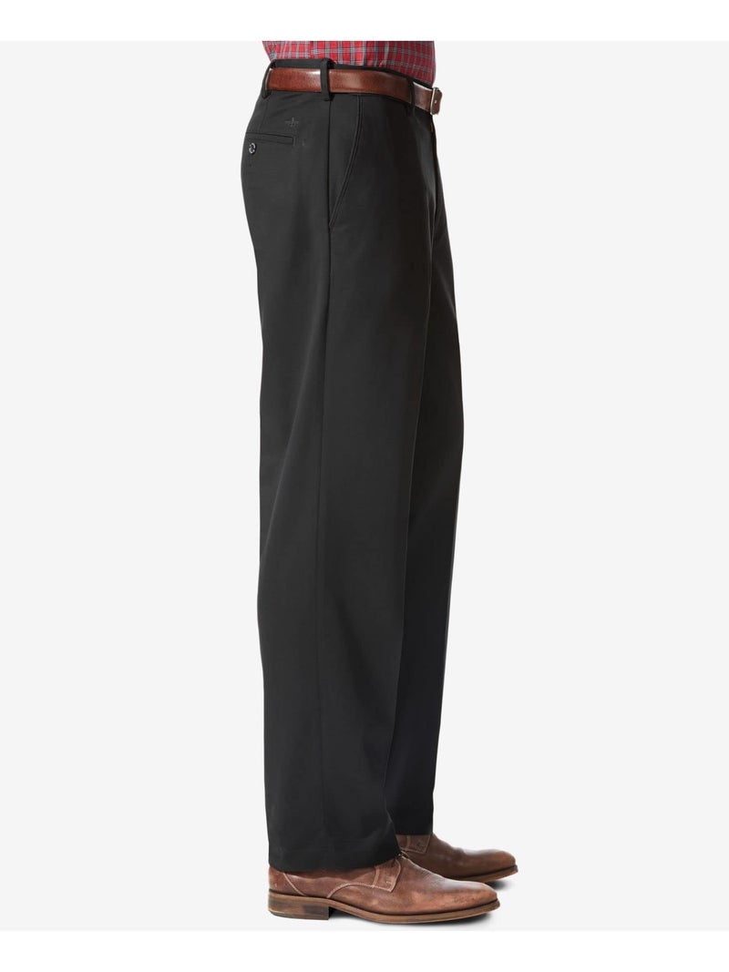 Dockers Men's Relaxed Fit Comfort Khaki Pants, Black Metal, 36W x 29L - Image 3